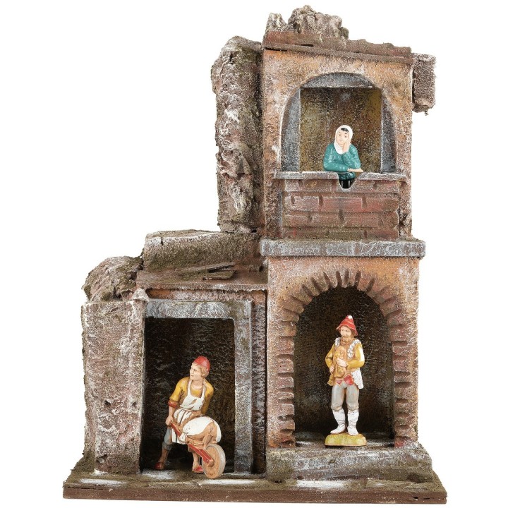 Rustic house group for 10 cm series figurines