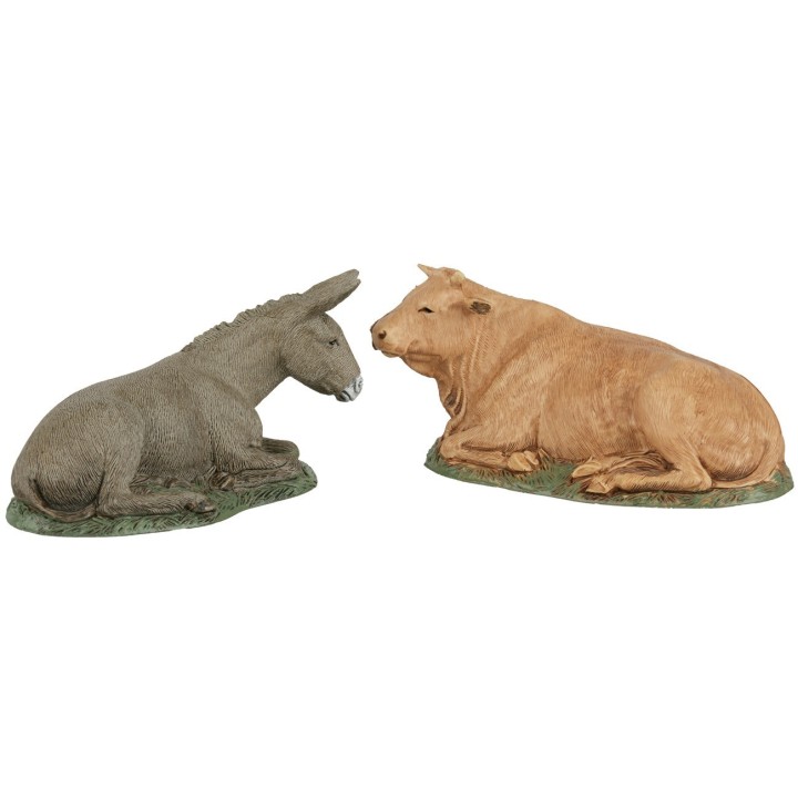 Set asino e bue serie 12 cm Landi Moranduzzo