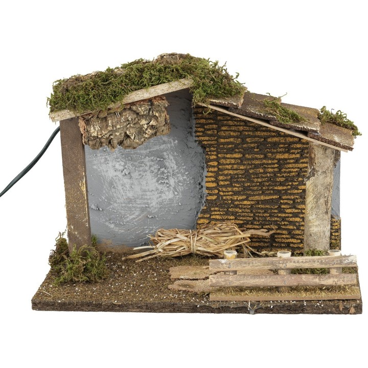 Capanna rustica illuminata per statue serie 10 cm