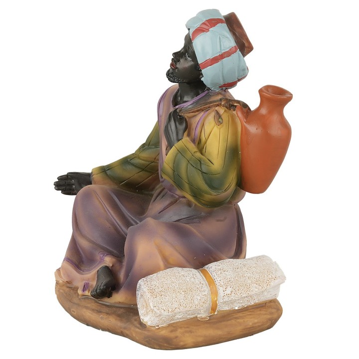 Peddler with fabric and resin amphora 15 cm