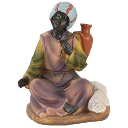 Peddler with fabric and resin amphora 15 cm