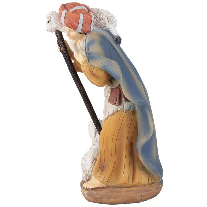 Pastorello con pecore in resina 15 cm