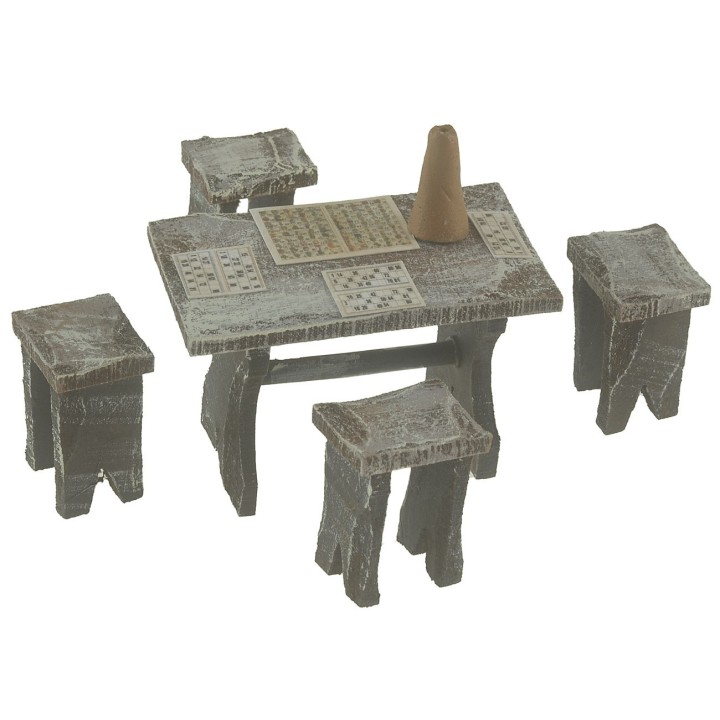 Mesa con juego de bingo para estatuas cm 10