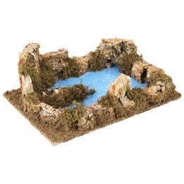 Lago con rocce 20x14x7 cm