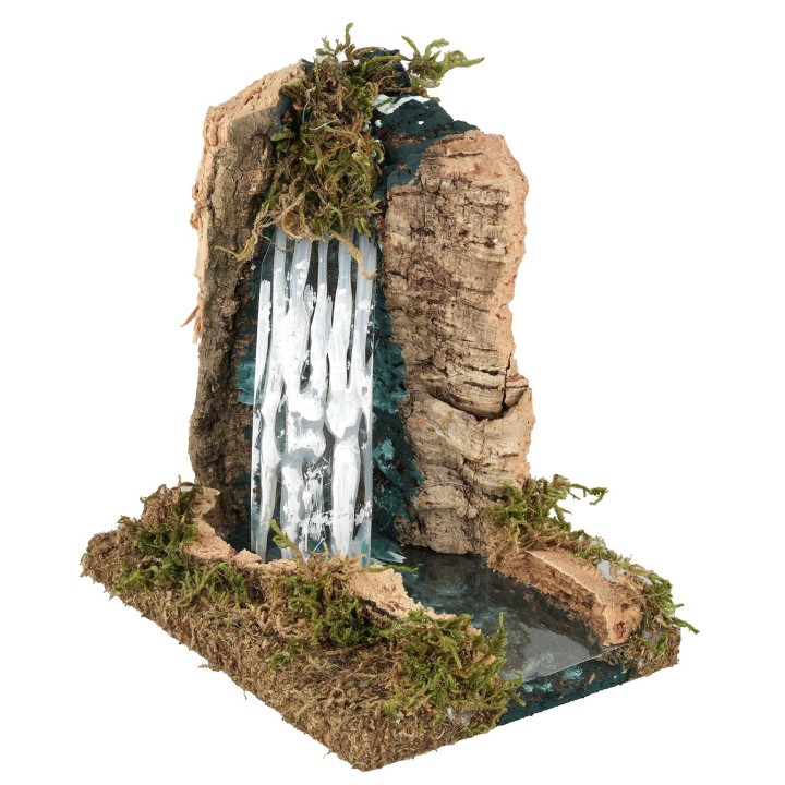 Cascata nella roccia con fiume effetto profondità cm 10x13x13,5