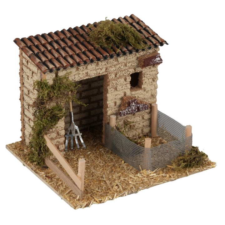 Stalla con recinto per animali 14x16x11,5 cm