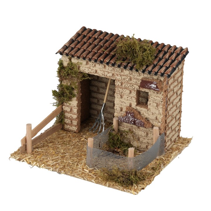 Stalla con recinto per animali 14x16x11,5 cm