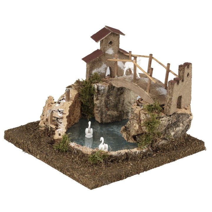 Mountain lake with depth effect cm 20x20x15 h