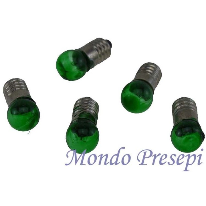 Envelope of 5 light bulbs green att. E5,5 - Cod. 