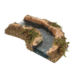 Fiume con curva a sinistra effetto profondità cm 14x9x2 h