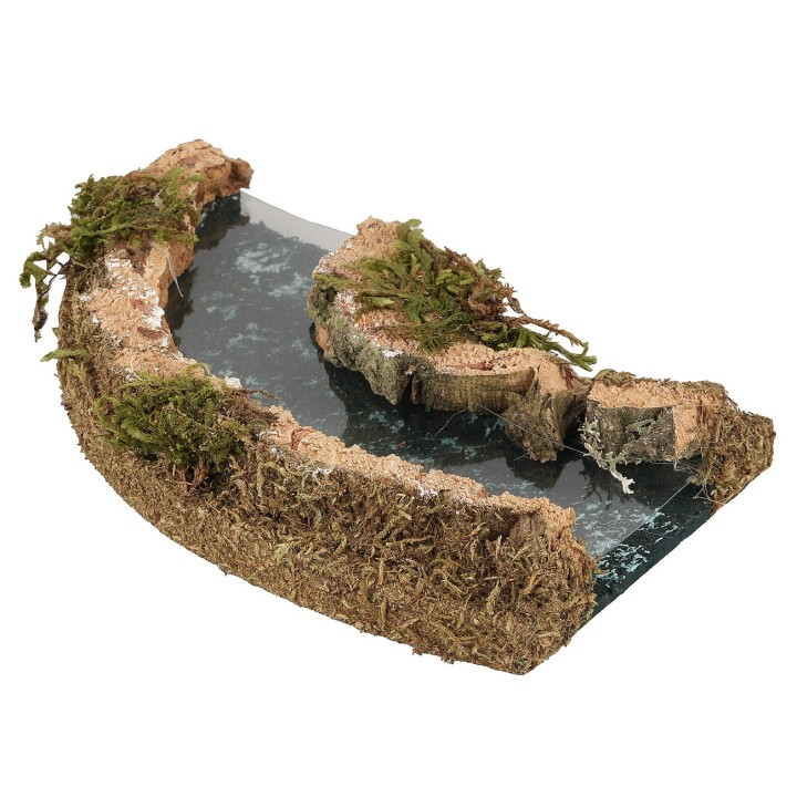 Río con curva a la izquierda 14x9 cm