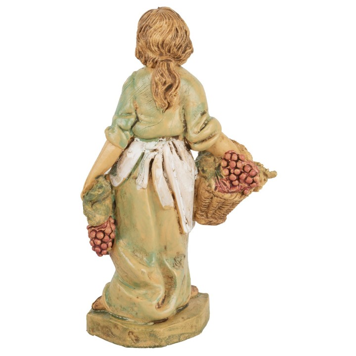 Mujer con cesta de uvas 10 cm Euromarchi lux