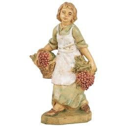 Mujer con cesta de uvas 10 cm Euromarchi lux