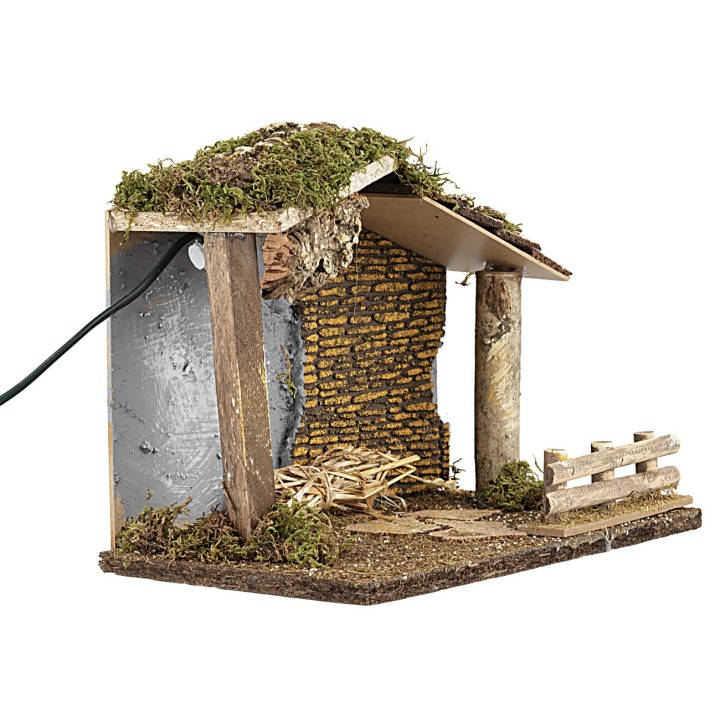 Capanna rustica illuminata cm 33x18x23 h