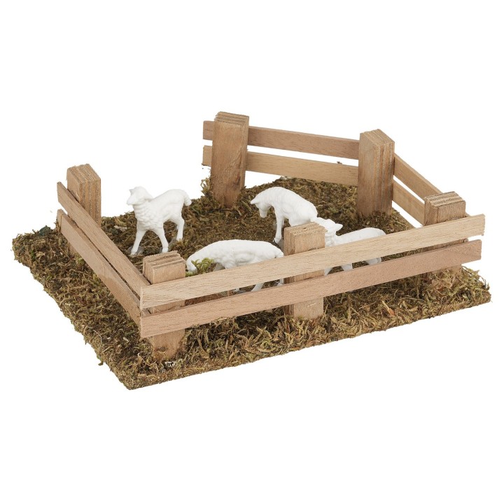 Enclosure with sheep 15x12x4.5 cm