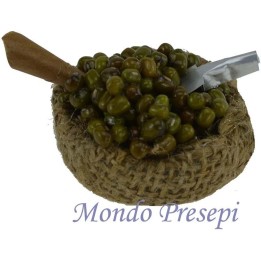 Basket jute with olive cm 4,5