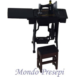 Sewing machine with bench and stool