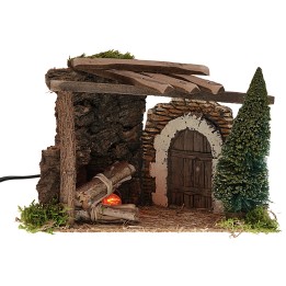 Working fire with porch and arch cm 24x13x16 h