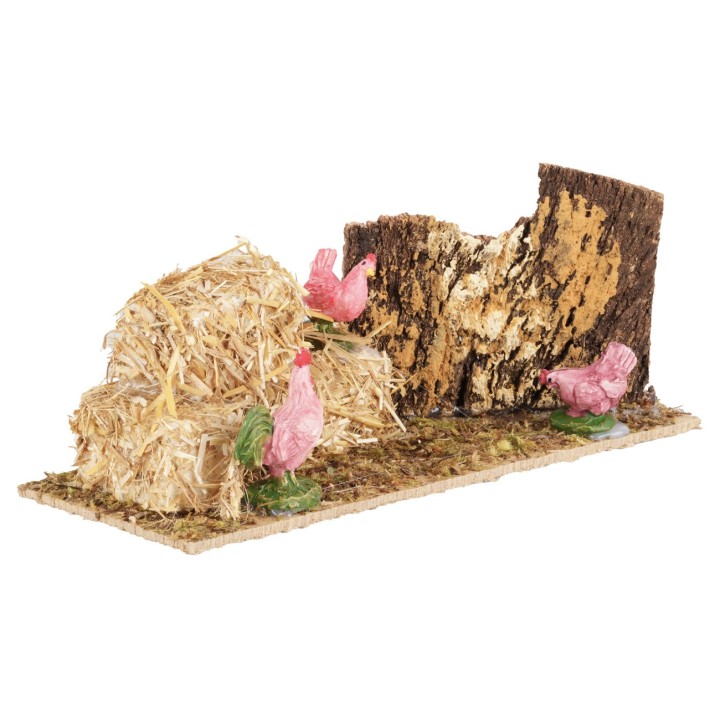 Ambientazione con galline cm 21x8x7,5 h