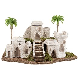 Palestinian village with palm and staircase cm 36x26x19 h for