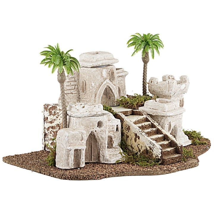 Palestinian village with palm and staircase cm 36x26x19 h for