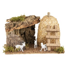 Recinto de ovejas con granero cm 21x16x15 h