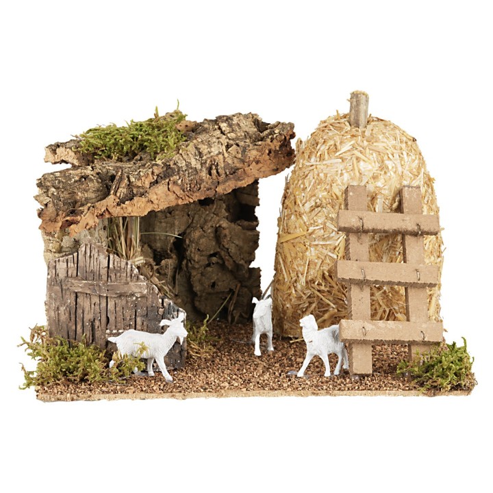 Recinto de ovejas con granero cm 21x16x15 h