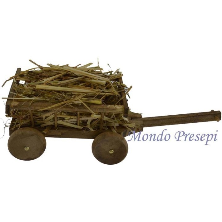 Carretto in legno con paglia