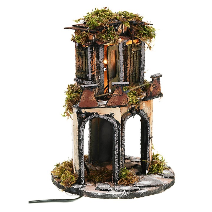 Circular village in Neapolitan style complete with lights cm Ø