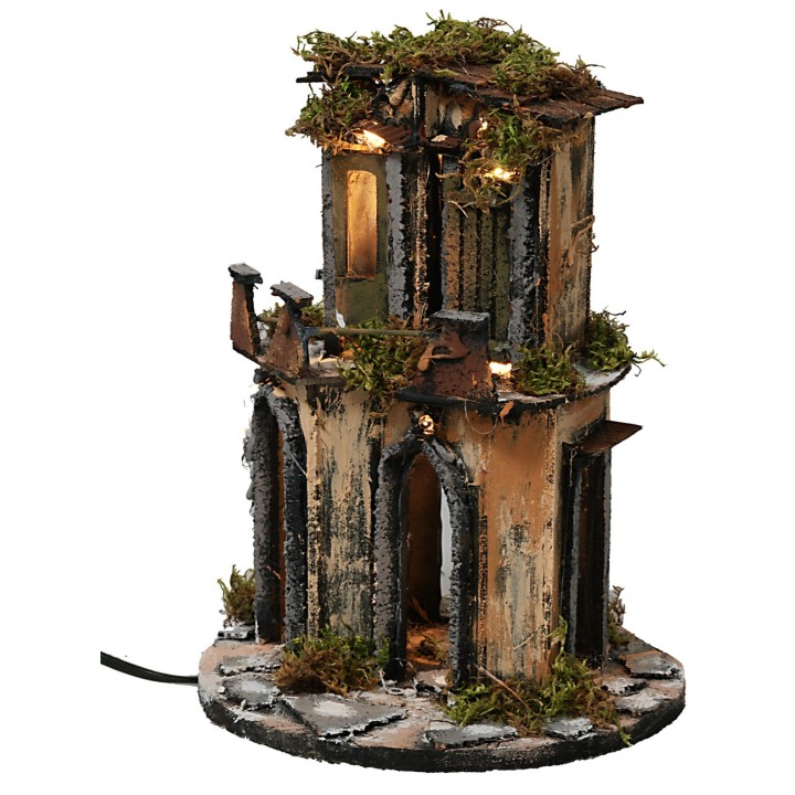 Circular village in Neapolitan style complete with lights cm Ø