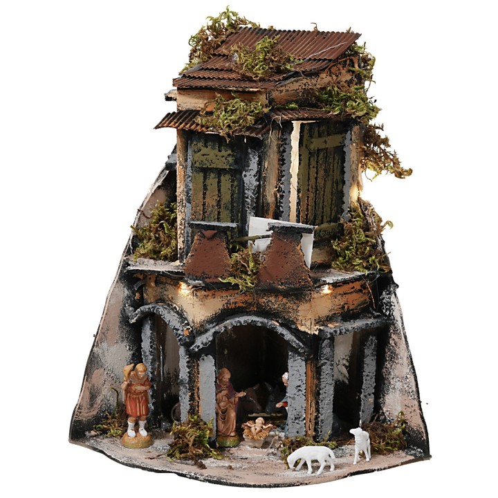 Presepe napoletano completo di luci e statue serie Landi