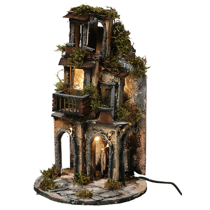 Borgo illuminato per statue 7-8 cm in stile napoletano cm