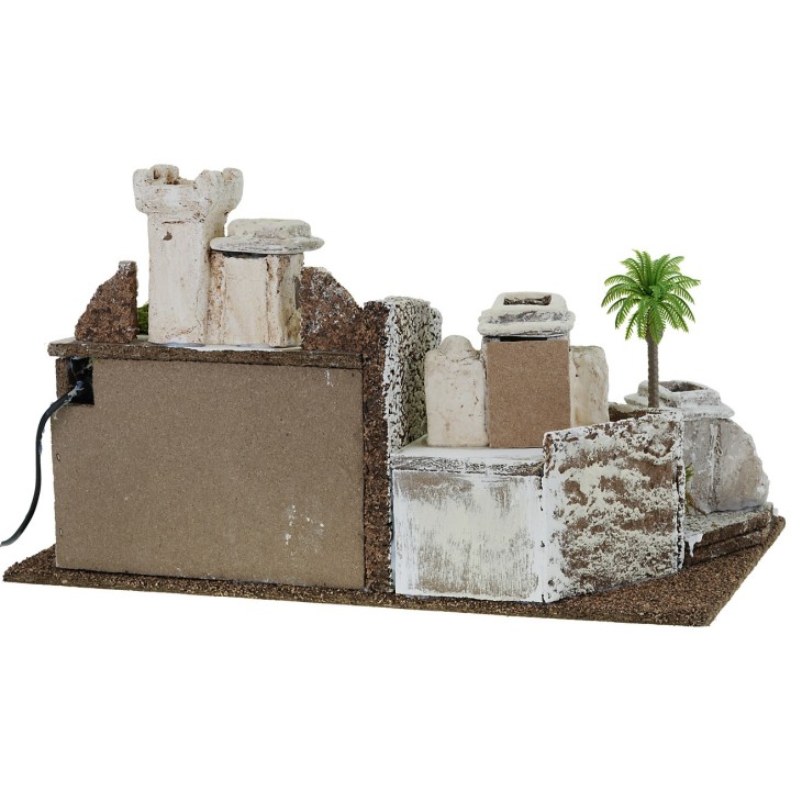 Palestinian-style illuminated nativity scene with Landi