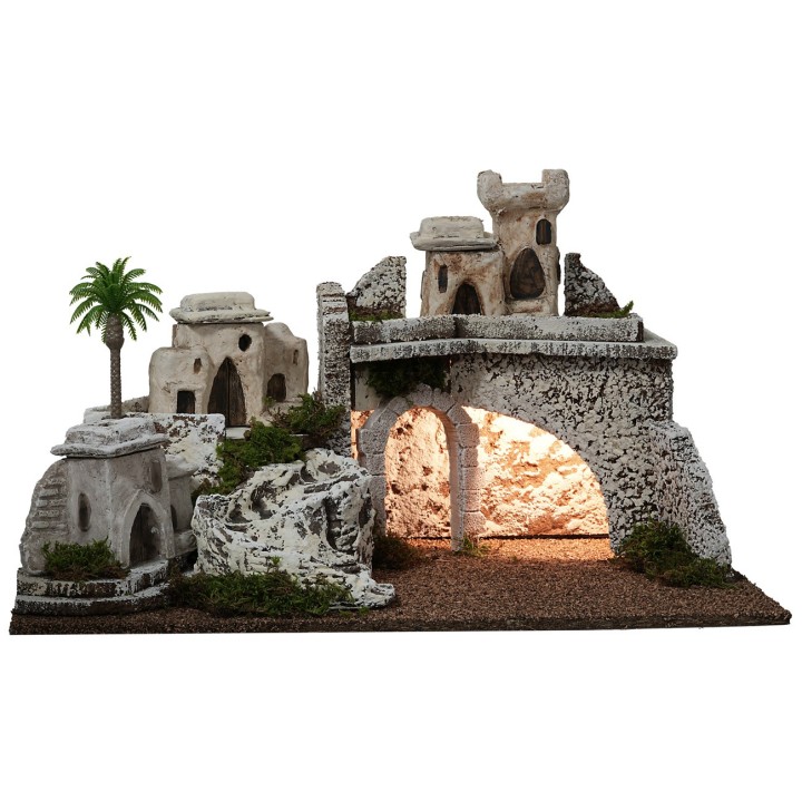 Pueblo palestino iluminado cm 54x34x31h