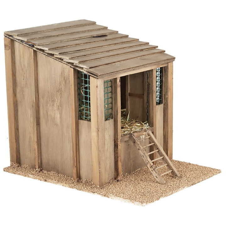 Illuminated chicken coop with moving rooster with sounds cm