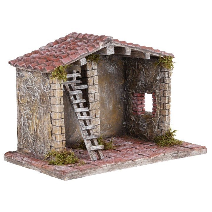 Capanna artigianale di pregio per presepe cm 30x18x21h
