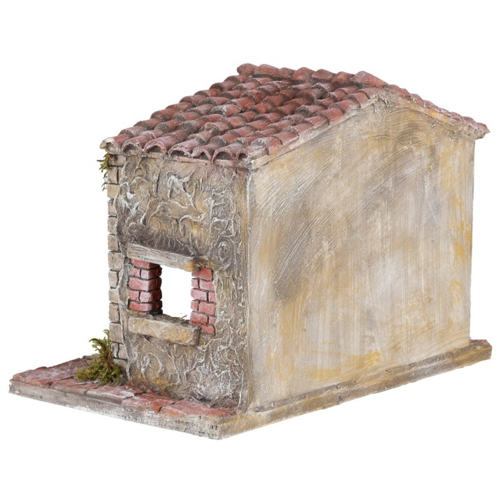 Artisan high-quality hut for nativity scene cm 30x18x21h