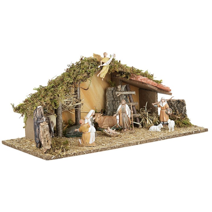 Capanna con Natività serie Landi Moranduzzo cm 53,5x25xh21