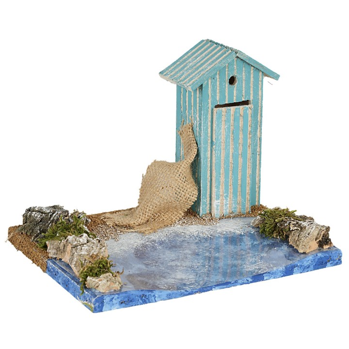 Tratto di spiaggia con capanno cm 19x15x15h