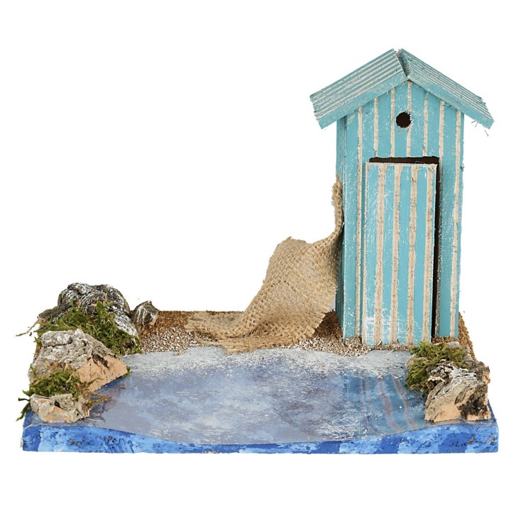 Tratto di spiaggia con capanno cm 19x15x15h