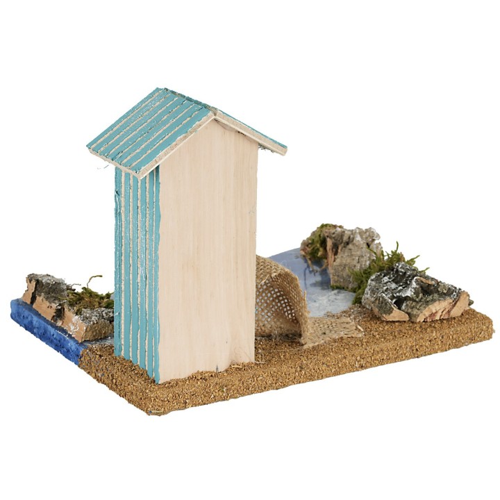 Tratto di spiaggia con capanno cm 19x15x15h