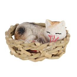 Gato en modelos surtidos que duerme en una cesta Ø 4 cm