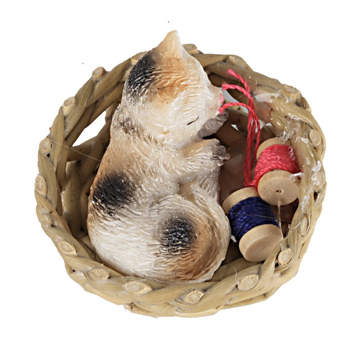 Gatto in modelli assortiti che dorme in una cesta Ø 4 cm