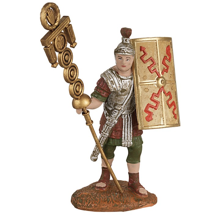 Roman legionary with shield and signum, Oliver series, 10 cm