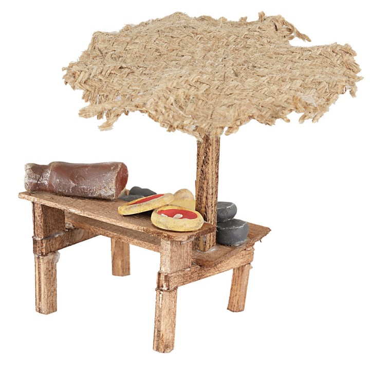 Puesto con pizzas y quesos cm 13x11,5x12 h