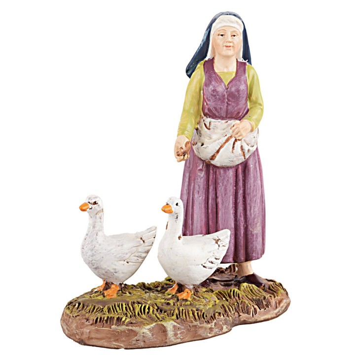 Farmer with geese 10 cm in resin Martino Landi