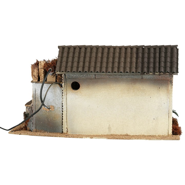 Cascinale con mulino ad acqua funzionante cm 50x25,5x27h