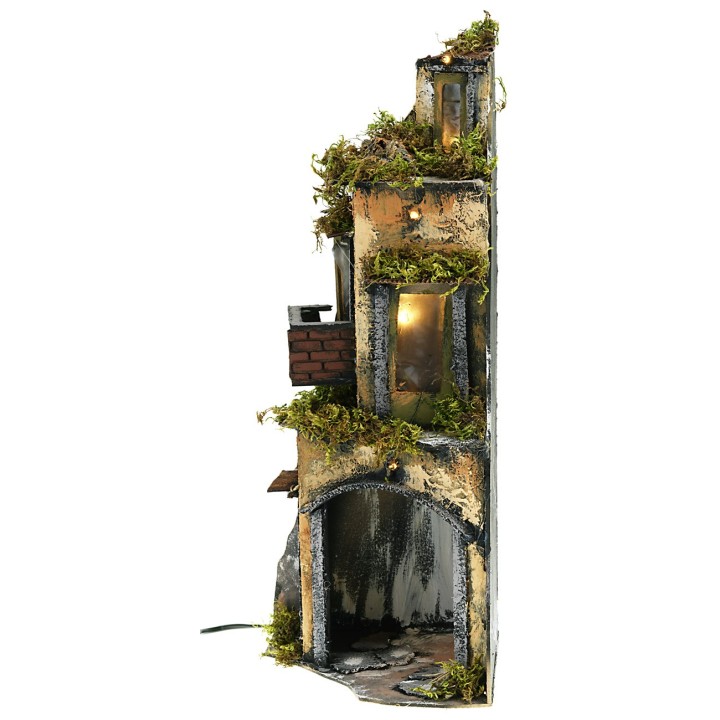 Corner village in Neapolitan style complete with lights