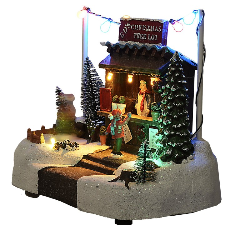Escenario navideño con puesto completo de luces y sonidos cm