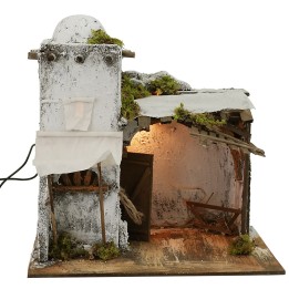 Casa araba illuminata con stalla 28,5x21xh28,5 cm